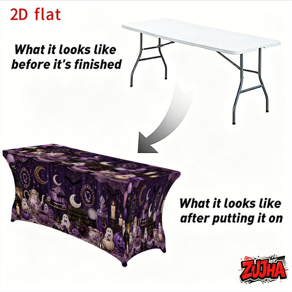 1pc Elastic 2D Flat Full Wrap Rectangular Table Cover