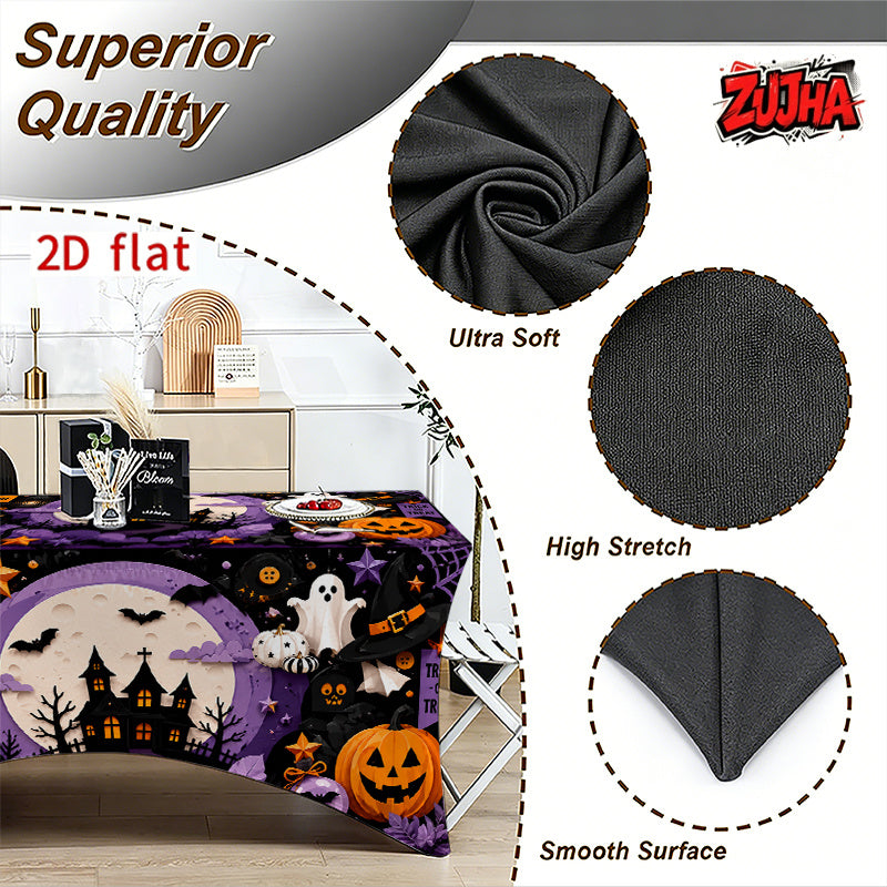 1pc Elastic 2D Flat Full Wrap Rectangular Table Cover