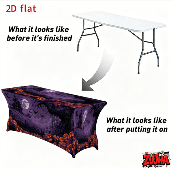 1pc Elastic 2D Flat Full Wrap Rectangular Table Cover