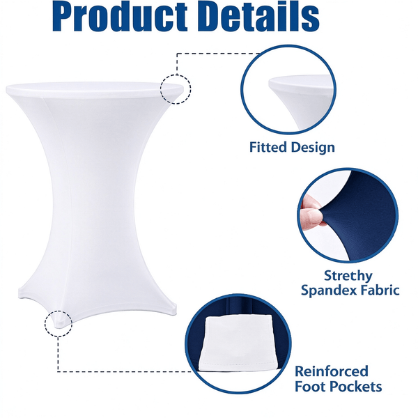 Custom Round Elastic Cocktail Table Cover