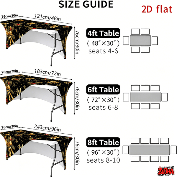 Black Gold Ribbon Bow Candy Cane Christmas table cover