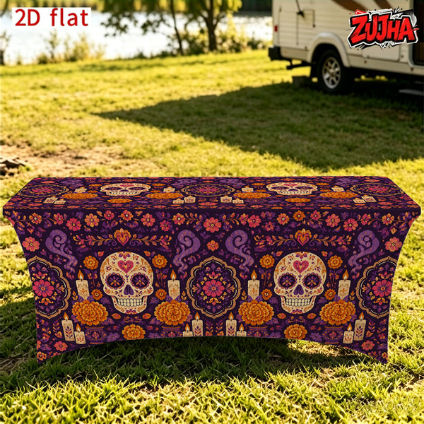 1pc Elastic 2D Flat Full Wrap Rectangular Table Cover