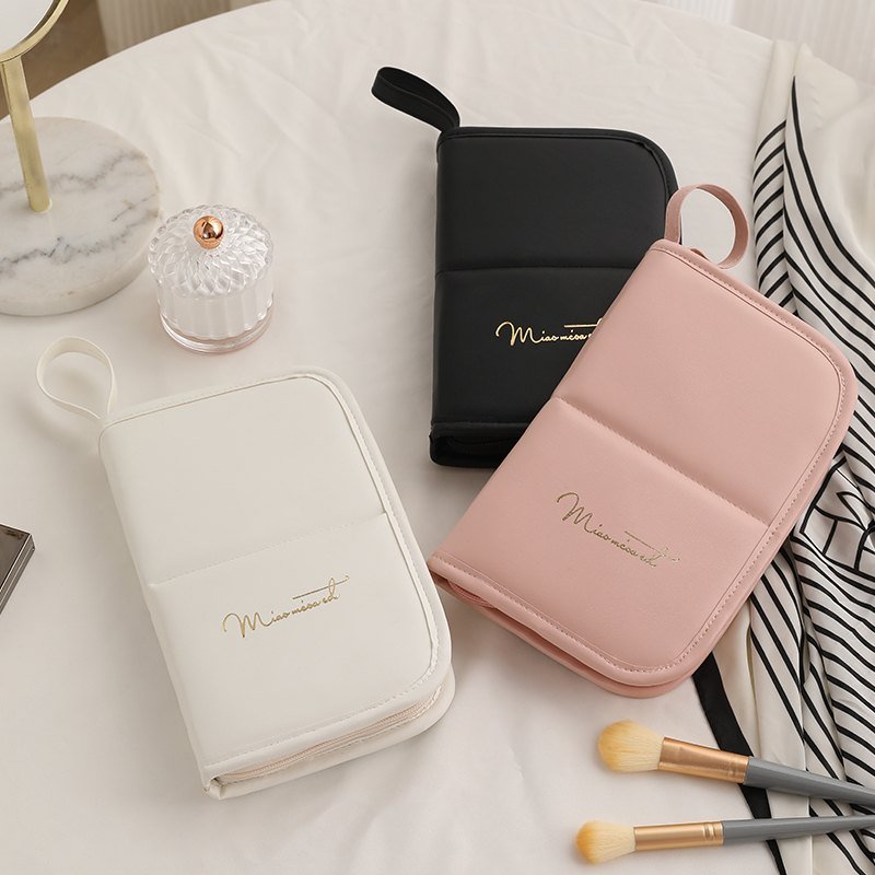 PU Eyebrow & Makeup Brush Organizer