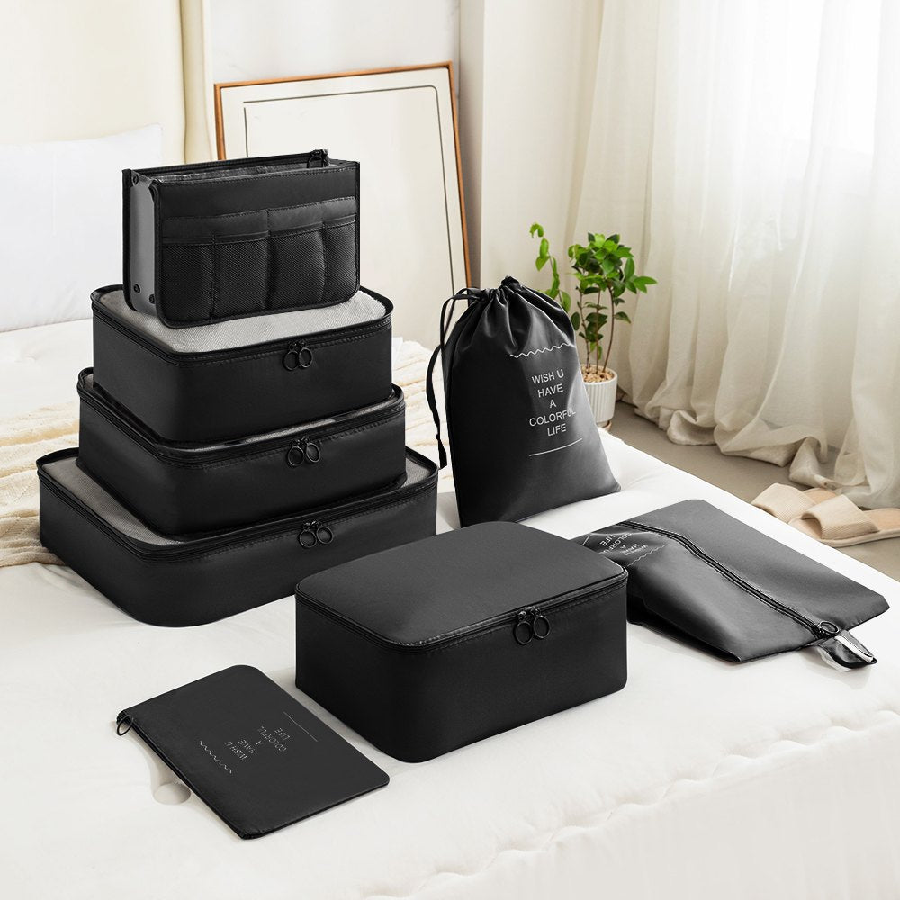 Twill 8-Piece Travel Organizer Set with Insert Bags