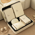 Washed Fabric 5-Piece Travel Organizer Set